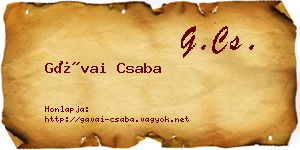 Gávai Csaba névjegykártya