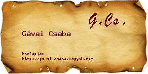 Gávai Csaba névjegykártya