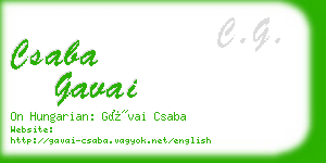 csaba gavai business card